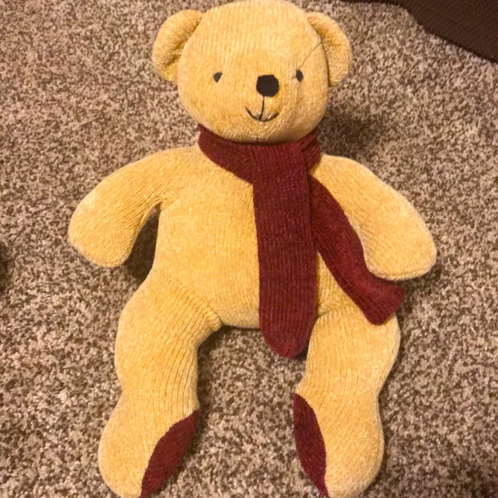 Pottery Barn - Very Soft w/Fleece, Khaki color w/Burgandy scarf